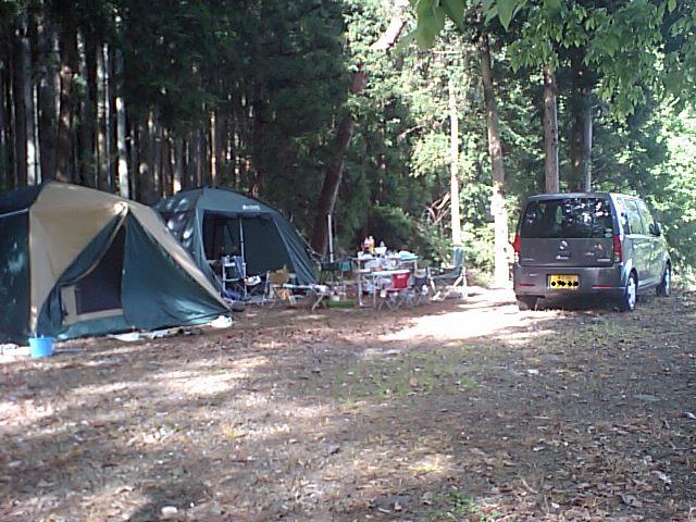 滝沢園キャンプ場のテントサイト